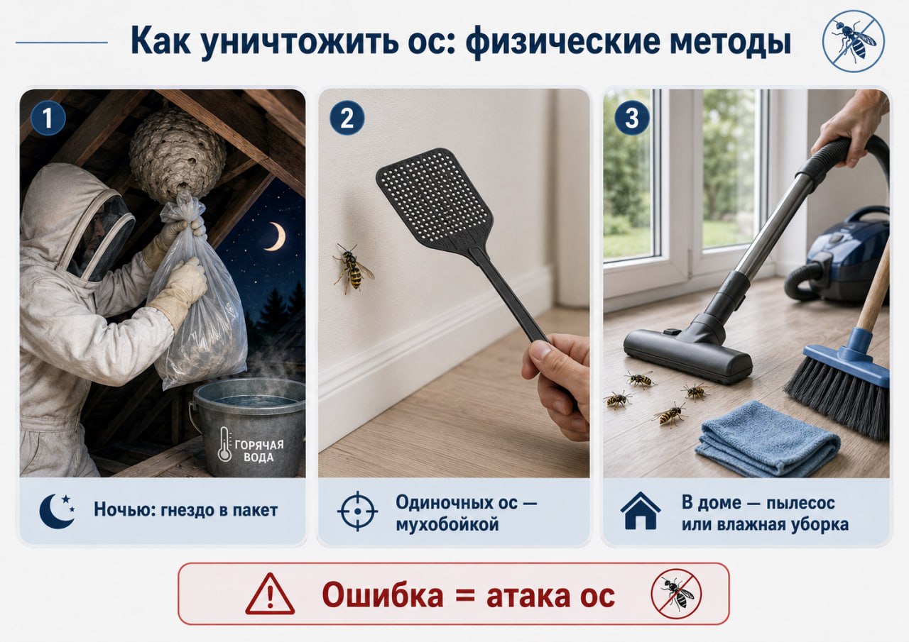 Как уничтожить ос: физические методы